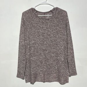 American Eagle Soft & Sexy Plush Marled Purple High Low Long Sleeve Tee Size S